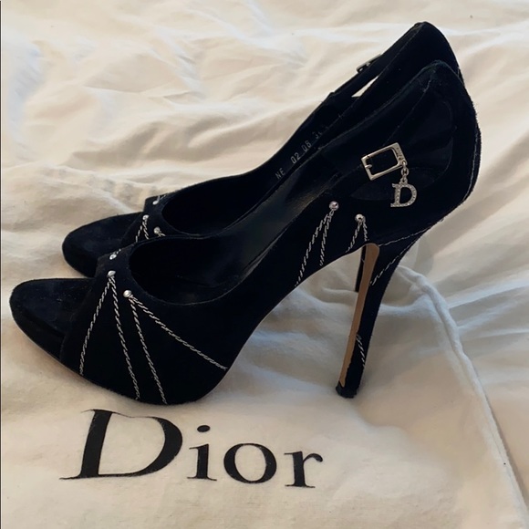 Christian Dior suede & crystal heels size 36.5 - Picture 3 of 8